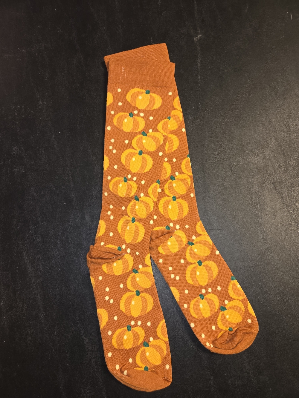 Source Unknown Orange Pumpkin Pattern Kids Crew Socks